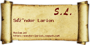 Sándor Larion névjegykártya