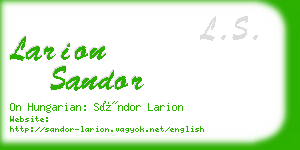 larion sandor business card